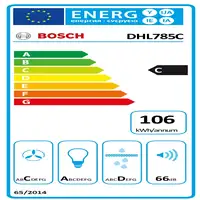 Bosch DHL785C campana Telescópica o extraplana Acero inoxidable C 730 m³/h