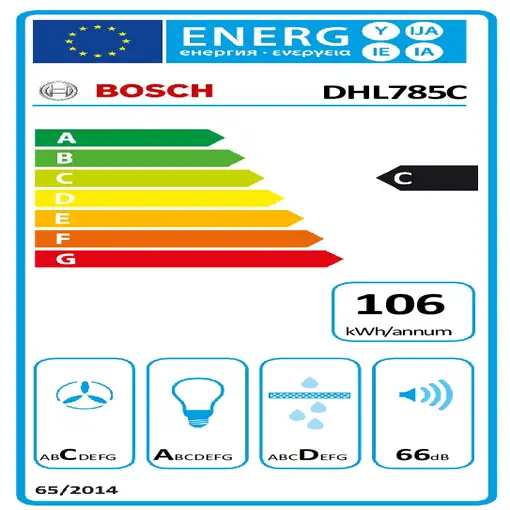 Bosch DHL785C campana Telescópica o extraplana Acero inoxidable 730 m³/h