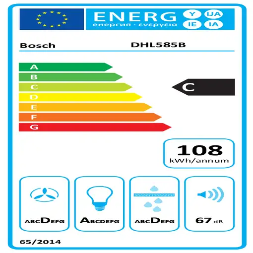 Bosch DHL585B campana Telescópica o extraplana Acero inoxidable 650 m³/h