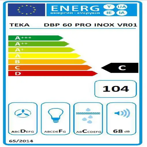 Teka DBP 60 PRO De techo Acero inoxidable 613 m³/h