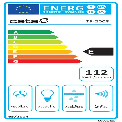 CATA TF 2003 DURALUM 90 Semintegrada (extraíble) Acero inoxidable 340 m³/h