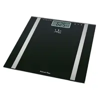 Báscula de baño analizador Fitness negra de aluminio, 2 pilas AAA 1,5V no incluídas JATA