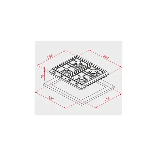 Teka EX 60 1 3G AI AL DR NAT Acero inoxidable Integrado Encimera de gas 3 zona(s)