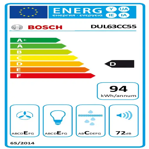 Bosch Serie 4 DUL63CC55 campana De pared Acero inoxidable 350 m³/h