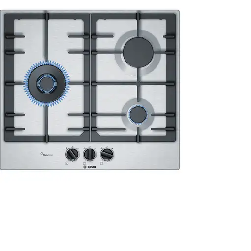 Bosch PCC6A5B90 hobs Acero inoxidable Integrado Encimera de gas 3 zona(s)