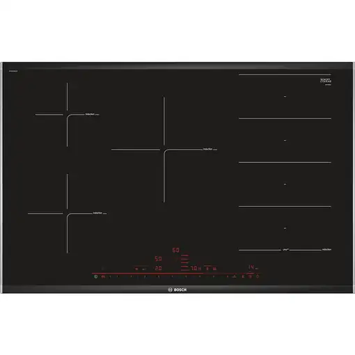 Bosch Serie 8 PXV875DC1E hobs Negro Integrado 80 cm Con placa de inducción 5 zona(