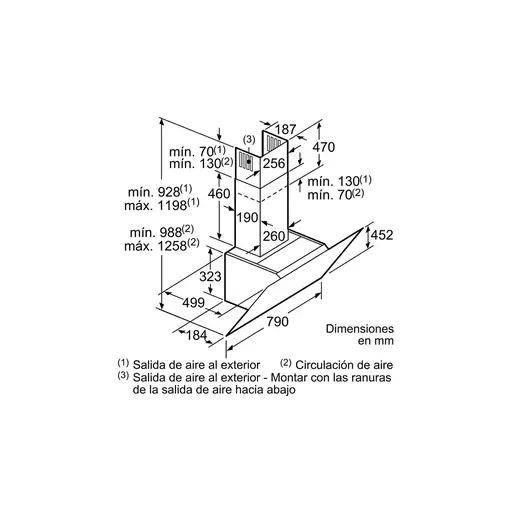 Balay 3BC587GB campana De pared Blanco 680 m³/h