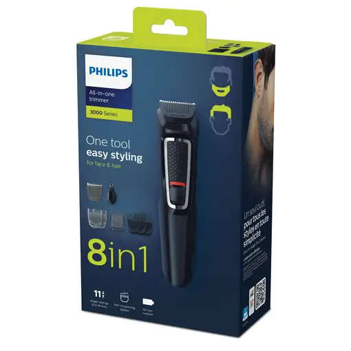Philips MULTIGROOM Series 3000 Cara y cabello 8 en 1 con 8 herramientas