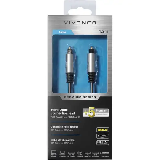 Vivanco 41826 Cable de fibra óptica e InfiniBand 1,2 m Toslink ODT Negro