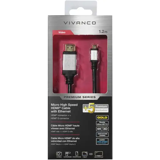 Vivanco 42205 cable HDMI 1,2 m HDMI tipo A (Estándar) HDMI tipo D (Micro) Negro