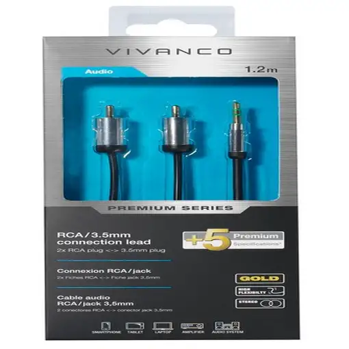 Vivanco 41202 cable de audio 1,2 m 2 x RCA 3,5mm Negro
