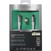 Vivanco 43150 cable coaxial 5 m Blanco