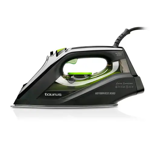 Taurus Geyser ECO 3000 Plancha a vapor Suela antiadherente 3000 W Negro, Verde, Gr