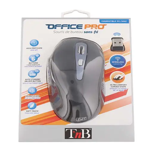 T'nB MWOFFICE ratón mano derecha RF inalámbrico Óptico 2400 DPI