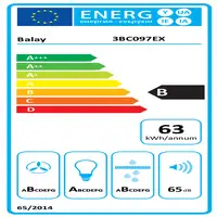 Balay 3BC097EX campana De pared Acero inoxidable 720 m³/h