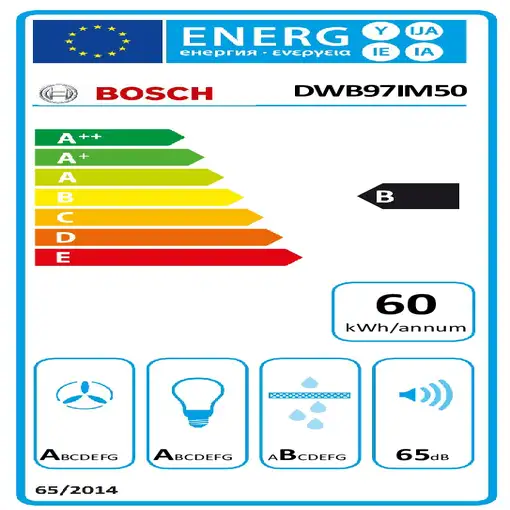 Bosch Serie 4 DWB97IM50 campana De pared Acero inoxidable B 710 m³/h