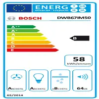 Bosch Serie 4 DWB67IM50 campana De pared Acero inoxidable B 720 m³/h
