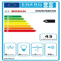 Bosch Serie 2 DWB76BC50 campana De pared Acero inoxidable 590 m³/h