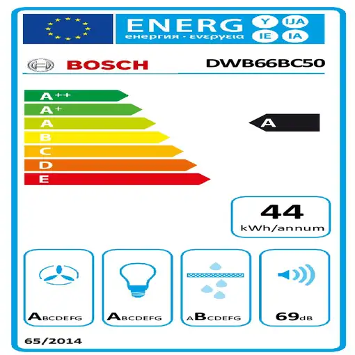 Bosch Serie 2 DWB66BC50 campana De pared Acero inoxidable A 590 m³/h