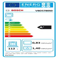 Horno 112 L Negro 66642 VBD5780S0 BOSCH Horno 112 L Negro 66642 VBD5780S0 BOSCH