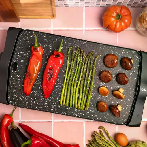 Plancha de cocina eléctrica JATA JT950 de 46 x 28 cm. Fabricada en España