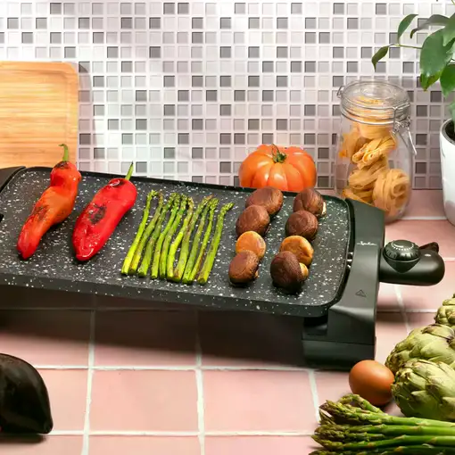 Plancha de cocina eléctrica JATA JT950 de 46 x 28 cm. Fabricada en España