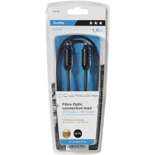 Vivanco 46/40 10 Cable de fibra óptica e InfiniBand 1 m Toslink ODT Negro