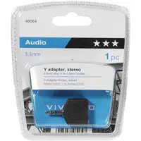 Vivanco 46064 cambiador de género para cable 3.5 mm 2 x 3.5 mm Negro
