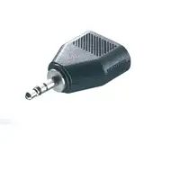 Vivanco 46064 cambiador de género para cable 3.5 mm 2 x 3.5 mm Negro