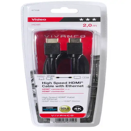 Vivanco 47159 cable HDMI 2 m HDMI tipo A (Estándar) Negro
