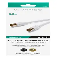 Vivanco 48/20 30GW cable coaxial 3 m IEC Blanco