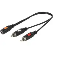Vivanco 46/05 01 cable de audio 0,2 m 2x RCA 3,5 mm Negro