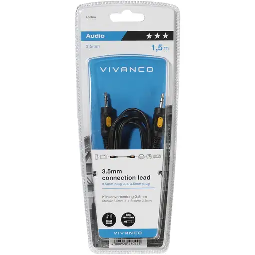 Vivanco 46044 cable de audio 1,5 m 3,5mm Negro, Naranja