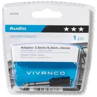 Vivanco 46066 cambiador de género para cable 6.3mm 3.5mm Negro