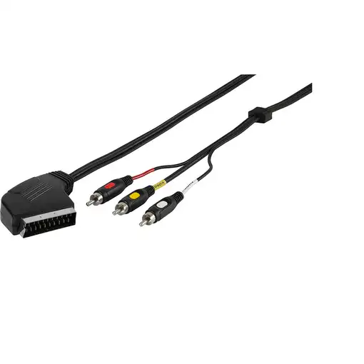 Vivanco 47017 cable EUROCONECTOR 2 m SCART (21-pin) 3 x RCA Negro