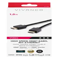 Vivanco High Speed cable HDMI 1 m HDMI tipo A (Estándar) Negro