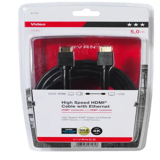 Vivanco 47161 cable HDMI 5 m HDMI tipo A (Estándar) Negro