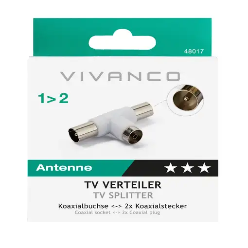 Vivanco 48/10 01TV Coax 2x Coax Blanco