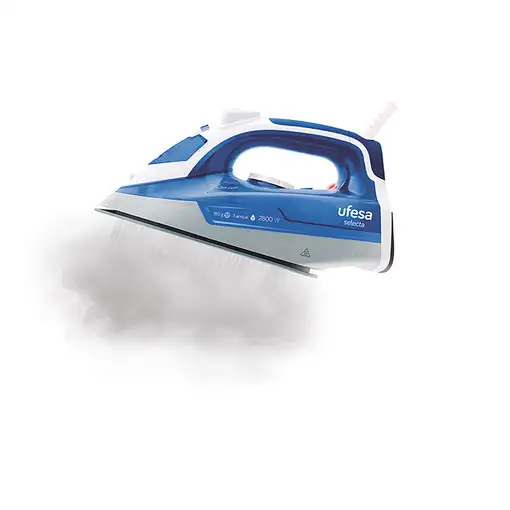 Ufesa PV3280 Plancha vapor-seco Suela de cerámica 2800 W Azul, Blanco