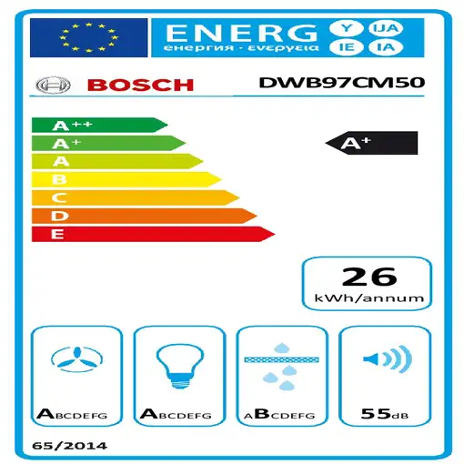 Bosch Serie 6 DWB97CM50 campana De pared Acero inoxidable A+ 430 m³/h