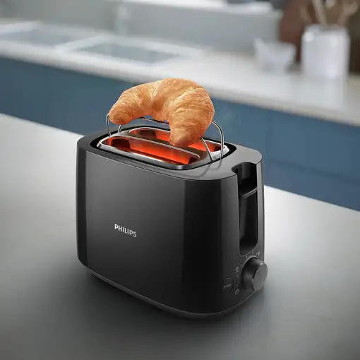 Philips Daily Collection HD2581/90 Tostadora: 2 rebanadas, ranura ancha, negro