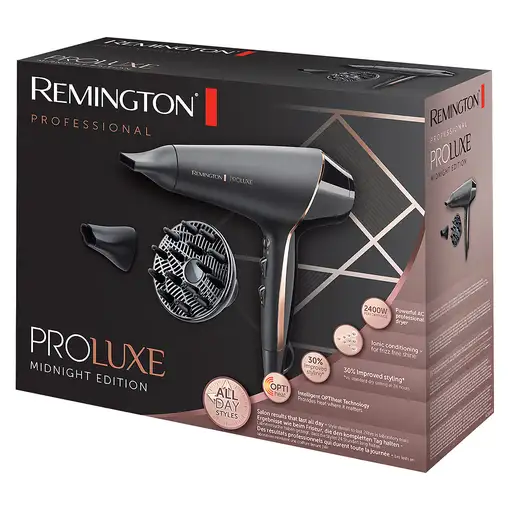 Remington PROLuxe Midnight Edition secador 2400 W Negro, Oro