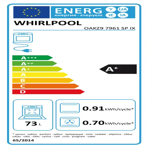 Whirlpool OAKZ9 7961 SP IX 73 L Acero inoxidable