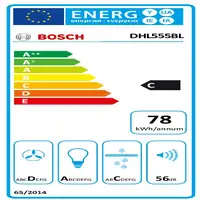 Bosch Serie 4 DHL555BL campana Encastrada Plata C 590 m³/h