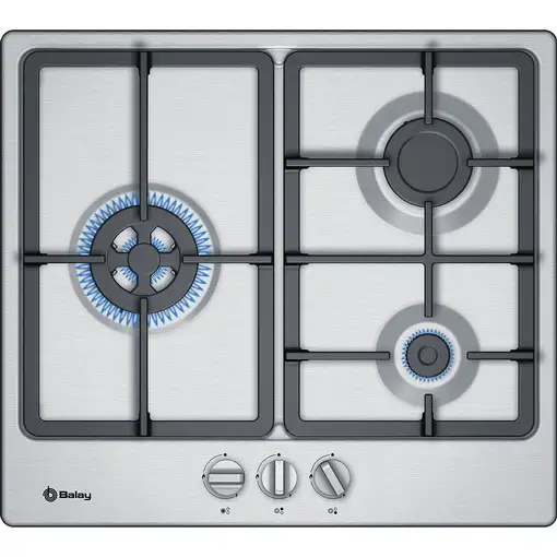 Balay 3ETX563HB hobs Acero inoxidable Integrado 60 cm Encimera de gas 3 zona(s)