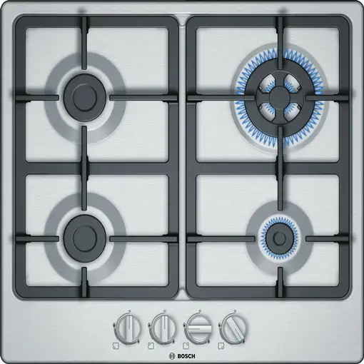Bosch Serie 4 PGH6B5B90 hobs Acero inoxidable Integrado 60 cm Encimera de gas 4 zo