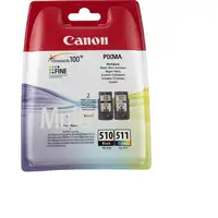Pack cartucho tinta original negro-tricolor, PG-510 +CL511 CANON