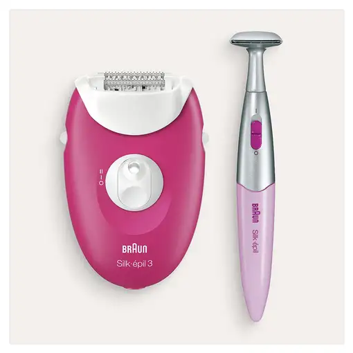 Braun Silk-épil 3 81711457 depiladora 20 pinzas Rosa, Blanco