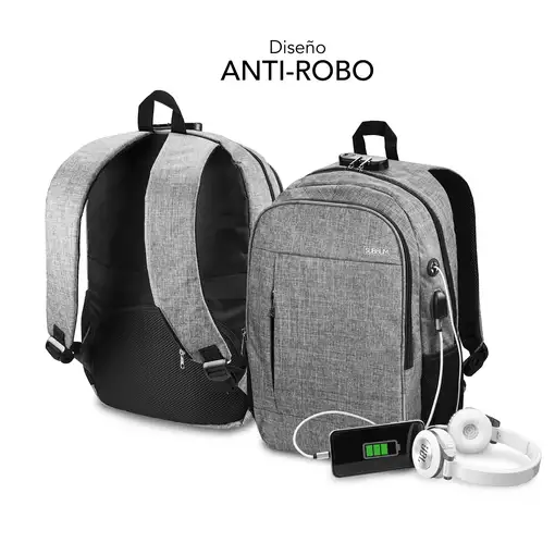 Mochila Para Portátil Urban Lock 16\  Gris