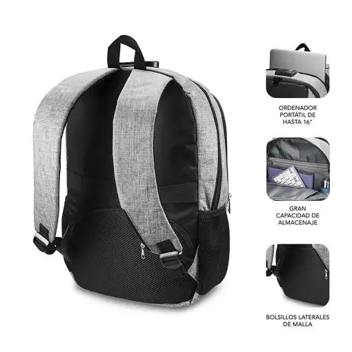 Mochila Para Portátil Urban Lock 16\  Gris